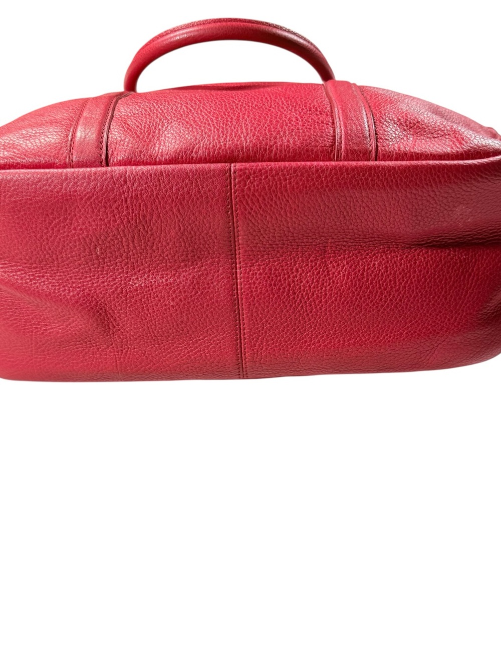 Coach Red Pebbled Leather Blake Carryall Satchel Bag F55662 - Picture 4 of 14